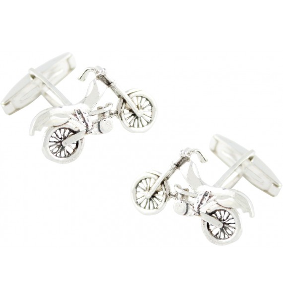 Sterling Silver Motocross Bike Cufflinks 