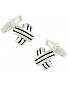 Sterling Silver Crossed Cufflinks 