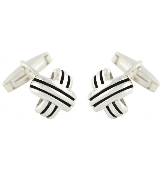 Sterling Silver Crossed Cufflinks 