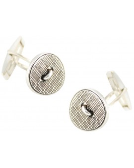 Sterling Silver Checkered Button Cufflinks