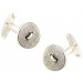 Sterling Silver Checkered Button Cufflinks 