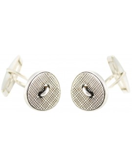 Sterling Silver Checkered Button Cufflinks  2
