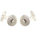 Sterling Silver Checkered Button Cufflinks 