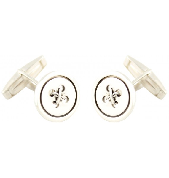 Sterling Silver Classic Button Cufflinks 