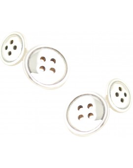 Sterling Silver Double Button Cufflinks