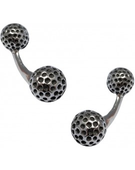 Sterling Silver Double Golf Ball Cufflinks 