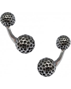 Sterling Silver Double Golf Ball Cufflinks