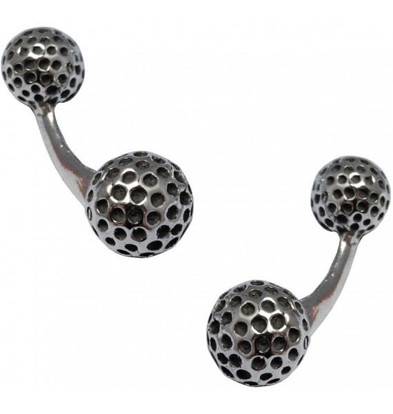 Sterling Silver Double Golf Ball Cufflinks 