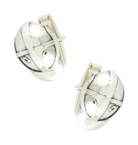 Sterling Silver Jockey Helmet Cufflinks 