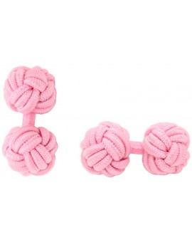 Pink Silk Knot Cufflinks
