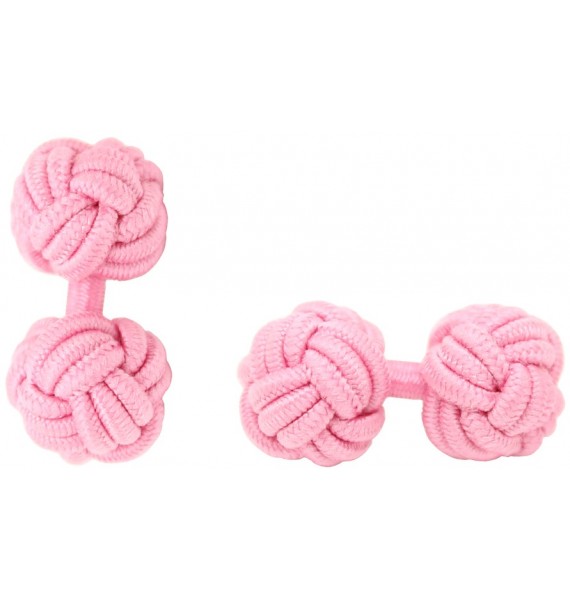 Pink Silk Knot Cufflinks 