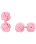 Pink Silk Knot Cufflinks 