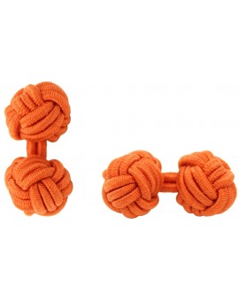 Orange Silk Knot Cufflinks