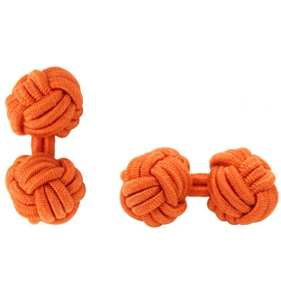 Orange Silk Knot Cufflinks 