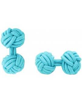 Turquoise Silk Knot Cufflinks 