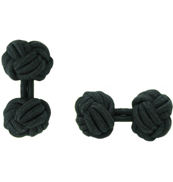 Black Silk Knot Cufflinks 