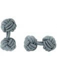 Grey Silk Knot Cufflinks 