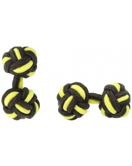 Gemelos Bola Elástico Marrón Oscuro y Amarillo