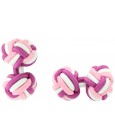 Fuchsia, White and Pink Silk Knot Cufflinks 