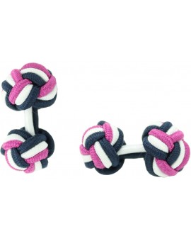 Gemelos Bola Elástico Azul Marino, Blanco y Fucsia