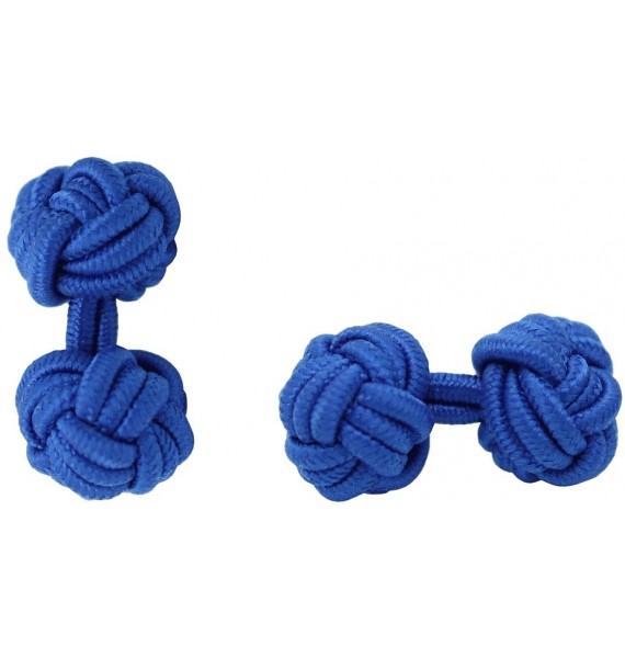 Cobalt Blue Silk Knot Cufflinks 