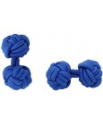 Cobalt Blue Silk Knot Cufflinks 