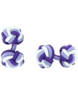 Purple, Light Purple and White Silk Knot Cufflinks