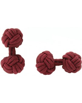 Burgundy Silk Knot Cufflinks 