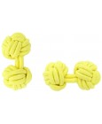 Yellow Silk Knot Cufflinks 