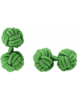 Grass Green Silk Knot Cufflinks 