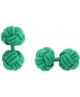 Green Silk Knot Cufflinks 