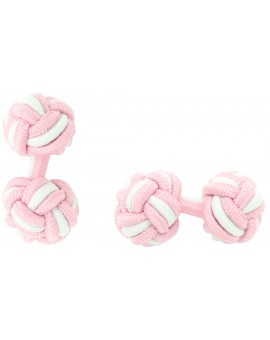 Gemelos Bola Elástico Rosa Claro y Blanco