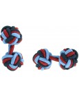 Light Blue, Burgundy and Navy Blue Silk Knot Cufflinks