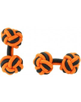 Orange and Black Silk Knot Cufflinks 