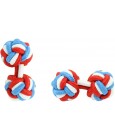 Red, White and Blue Silk Knot Cufflinks 