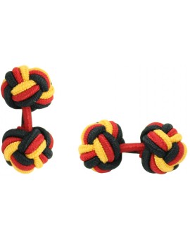 Gemelos Bola Elástico Negro, Rojo y Amarillo Oscuro