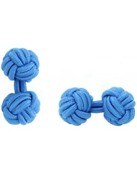 Blue Silk Knot Cufflinks 