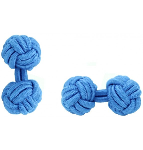 Blue Silk Knot Cufflinks 
