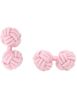 Light Pink Silk Knot Cufflinks 