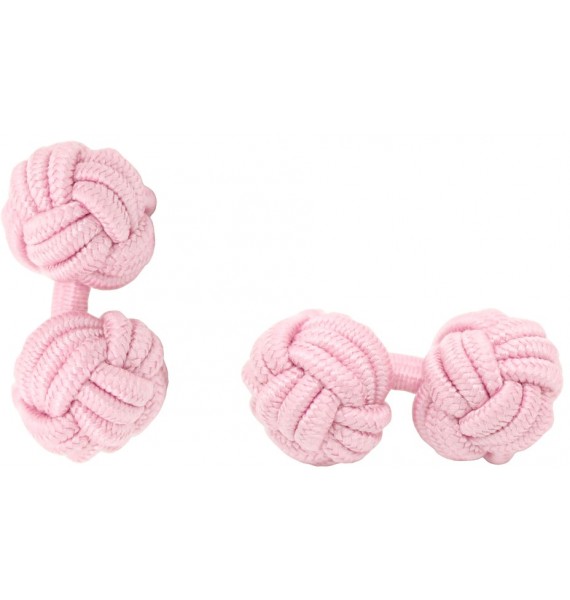 Light Pink Silk Knot Cufflinks 