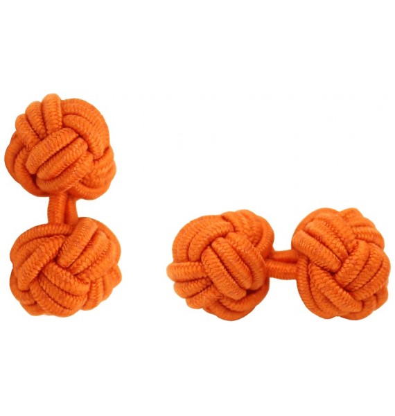 Orange Silk Knot Cufflinks 