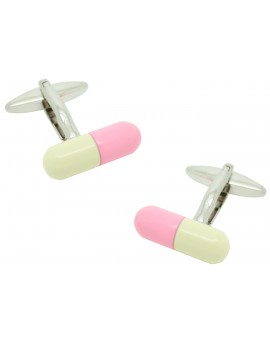 Pink and Yellow Pill Cufflinks 