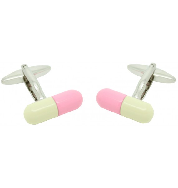 Pink and Yellow Pill Cufflinks 
