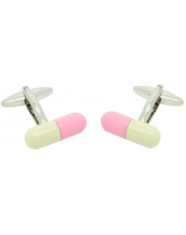 Pink and Yellow Pill Cufflinks 