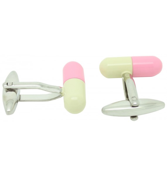 Pink and Yellow Pill Cufflinks 