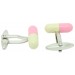 Pink and Yellow Pill Cufflinks 