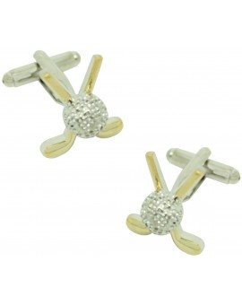 Golden Golf Clubs Cufflinks 