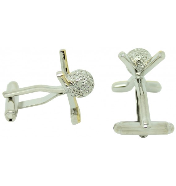 Golden Golf Clubs Cufflinks 