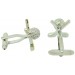 Golden Golf Clubs Cufflinks 