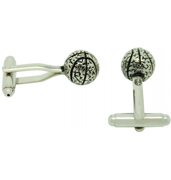 Silver Basketball Cufflinks 